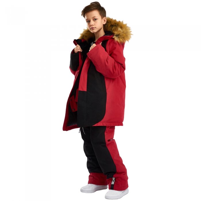 Bask Куртка для мальчика пуховая Hansen V2, красный/черный