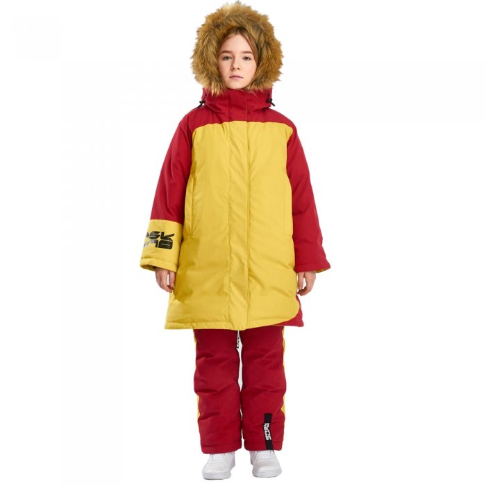 Куртка пуховая для девочки Bask Siri, красный/желтый