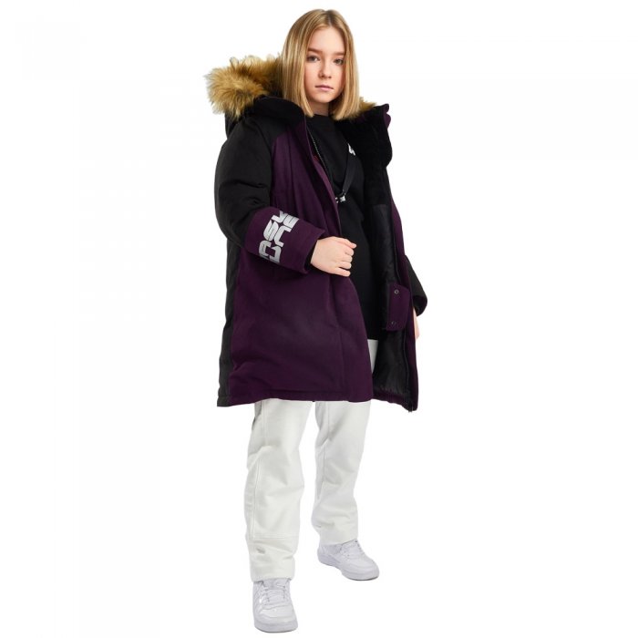 Bask Куртка для девочки пуховая SIRI V2, черный/брусничный светлый