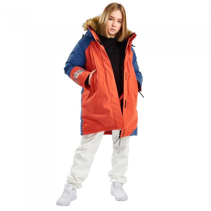 Bask Куртка для девочки пуховая SIRI V2, синий/оранжевый