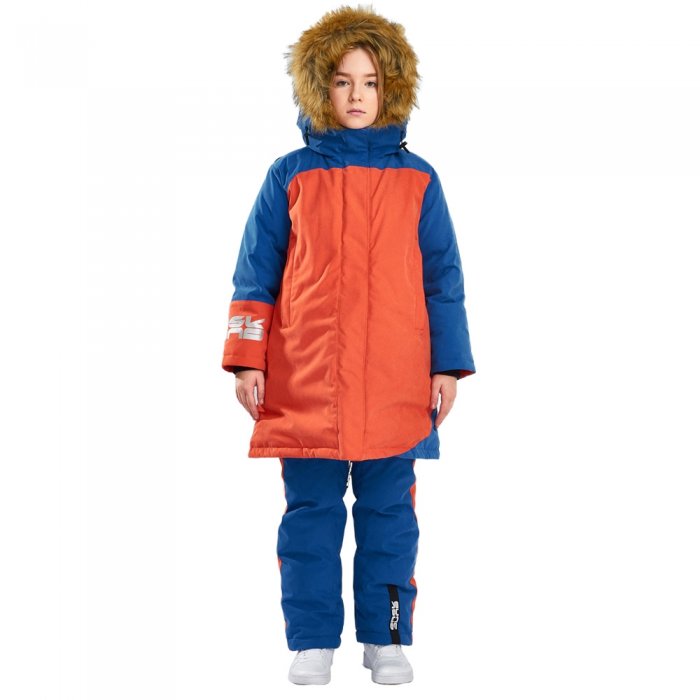 Куртка пуховая для девочки Bask Siri, синий/оранжевый