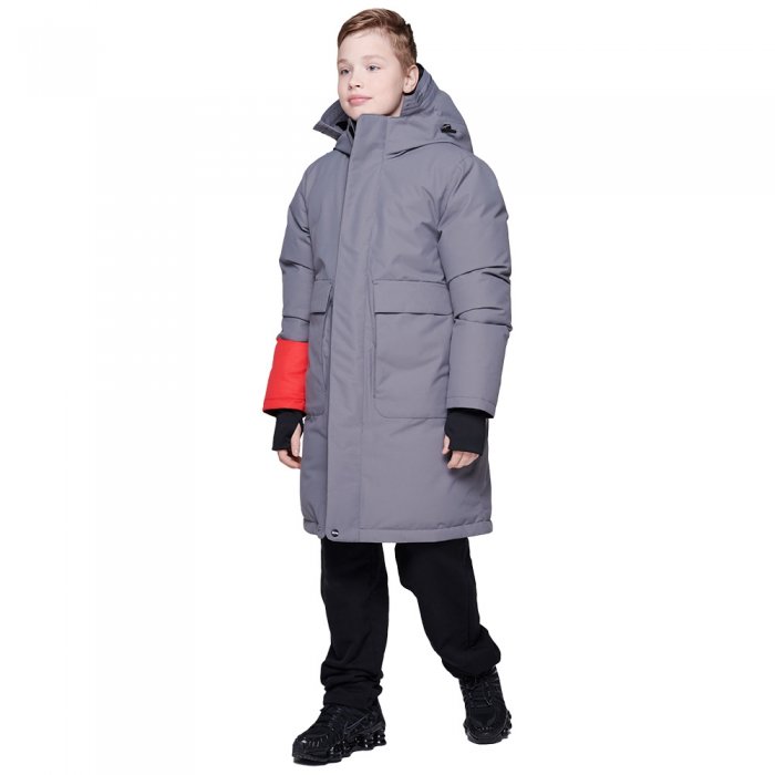 Bask зимняя куртка для мальчика пух Royce -35, серый темный